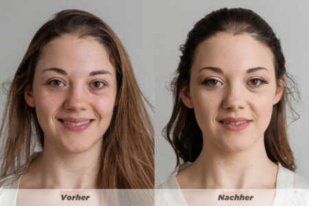 Brautstyling (Vorher/Nachher)