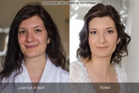 Vorher / Nachher Brautstyling